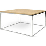 TemaHome Gleam 30x30 Coffee Table | Oak / Chrome 187042-GLEAM30