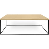 TemaHome Gleam 47x30 Coffee Table | Oak / Black Lacquered Steel 187042-GLEAM47