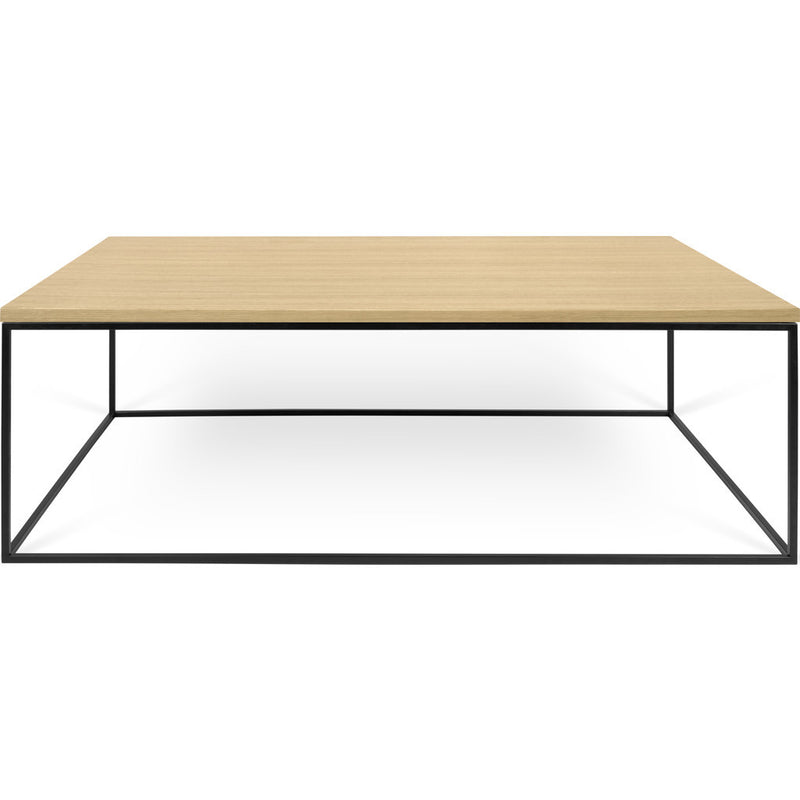 TemaHome Gleam 47x30 Coffee Table | Oak / Black Lacquered Steel 187042-GLEAM47