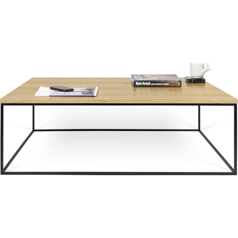 TemaHome Gleam 47x30 Coffee Table | Oak / Black Lacquered Steel 187042-GLEAM47