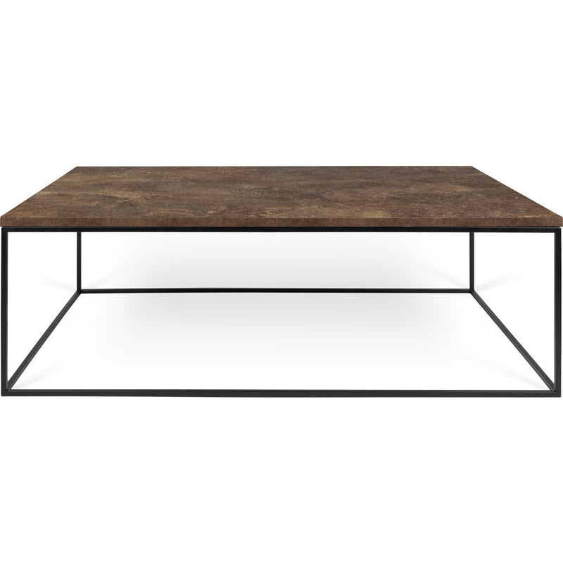 TemaHome Gleam 47x30 Coffee Table | Rusty Look / Black Lacquered Steel 187042-GLEAM47