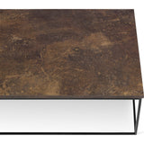 TemaHome Gleam 47x30 Coffee Table | Rusty Look / Black Lacquered Steel 187042-GLEAM47