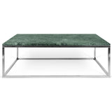 TemaHome Prairie 47 X 30" Marble Coffee Table | Green Marble Top/Chrome Legs 9500.626685