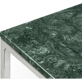 TemaHome Prairie 47 X 30" Marble Coffee Table | Green Marble Top/Chrome Legs 9500.626685