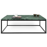 TemaHome Prairie 47 X 30" Marble Coffee Table | Green Marble Top/Black Lacquered Steel Legs 9500.626692