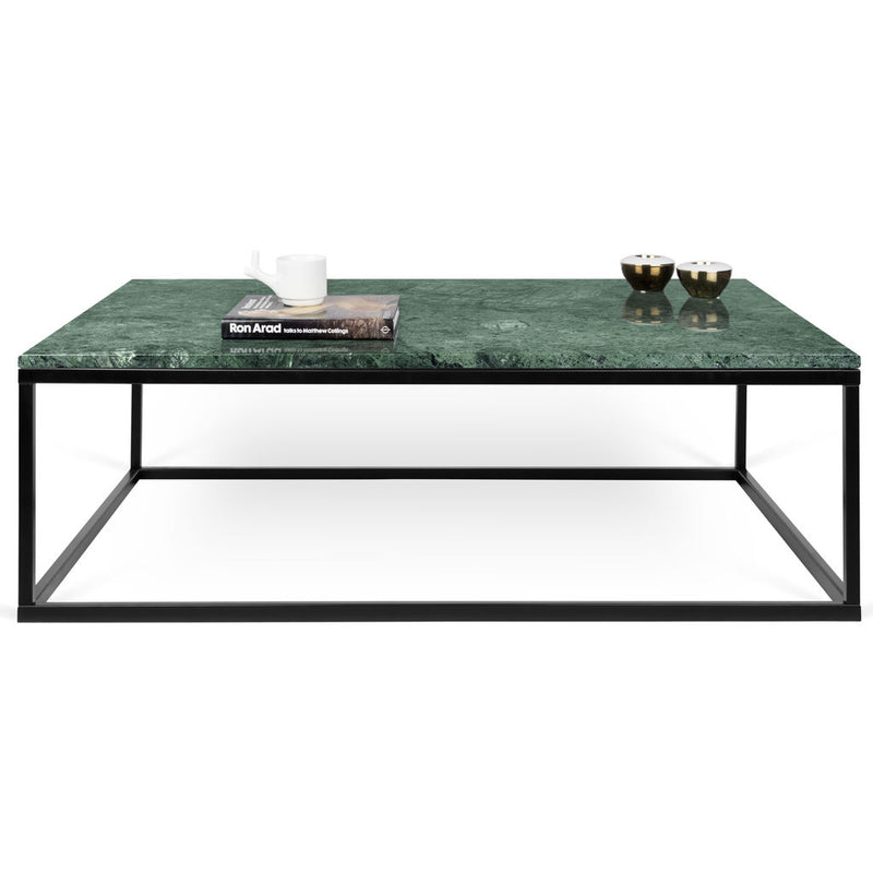 TemaHome Prairie 47 X 30" Marble Coffee Table | Green Marble Top/Black Lacquered Steel Legs 9500.626692