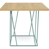 TemaHome Helix 20x20 Side Table | Oak / Sea Green Lacquered Steel 189043-HELIX20