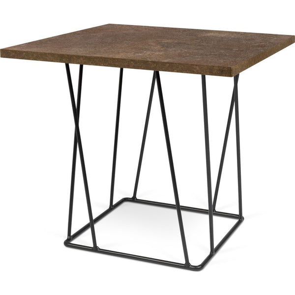 TemaHome Helix 20x20 Side Table | Rusty Look / Black Lacquered Steel 189043-HELIX20