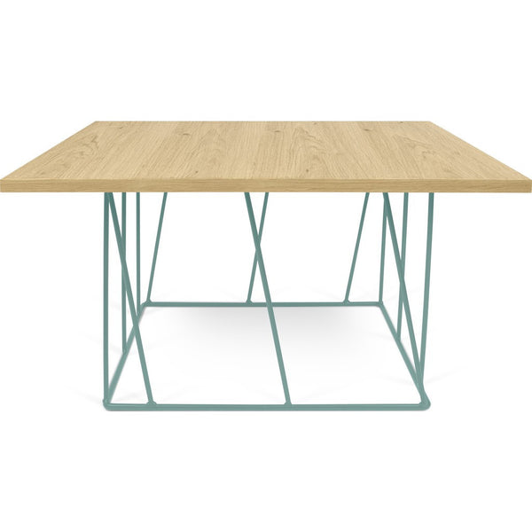 TemaHome Helix 30x30 Coffee Table | Oak / Sea Green Lacquered Steel 189042-HELIX30