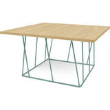 TemaHome Helix 30x30 Coffee Table | Oak / Sea Green Lacquered Steel 189042-HELIX30