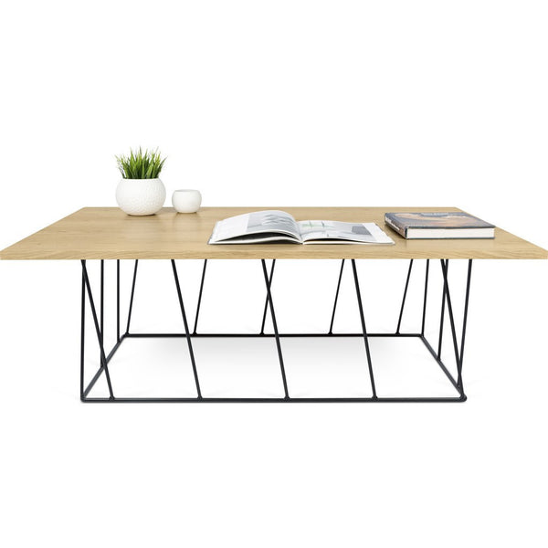 TemaHome Helix 47x30 Coffee Table | Oak / Black Lacquered Steel 189042-HELIX47