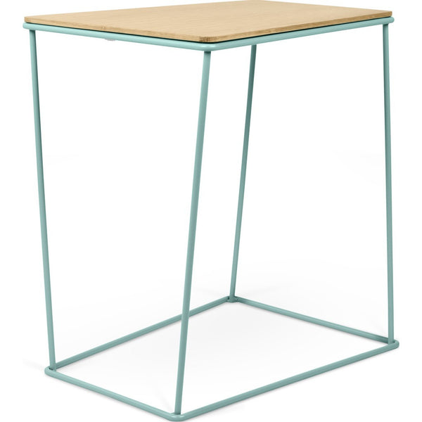 TemaHome Opal Tall Side Table | Oak / Sea Green Lacquered Steel 201042-OPAL