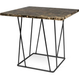 TemaHome Helix 20x20 Marble Side Table | Brown Marble / Black Lacquered Steel 189043-HELIX20MAR