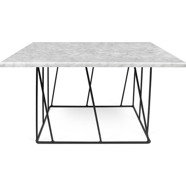 TemaHome Helix 30x30 Marble Coffee Table | White Marble / Black Lacquered Steel 189042-HELIX30MAR