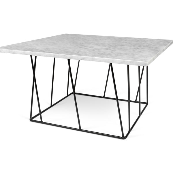 TemaHome Helix 30x30 Marble Coffee Table | White Marble / Black Lacquered Steel 189042-HELIX30MAR