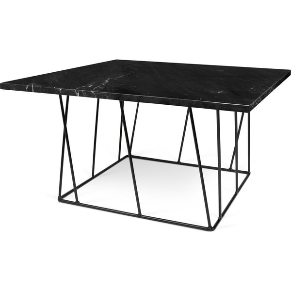 TemaHome Helix 30x30 Marble Coffee Table | Black Marble / Black Lacquered Steel 189042-HELIX30MAR