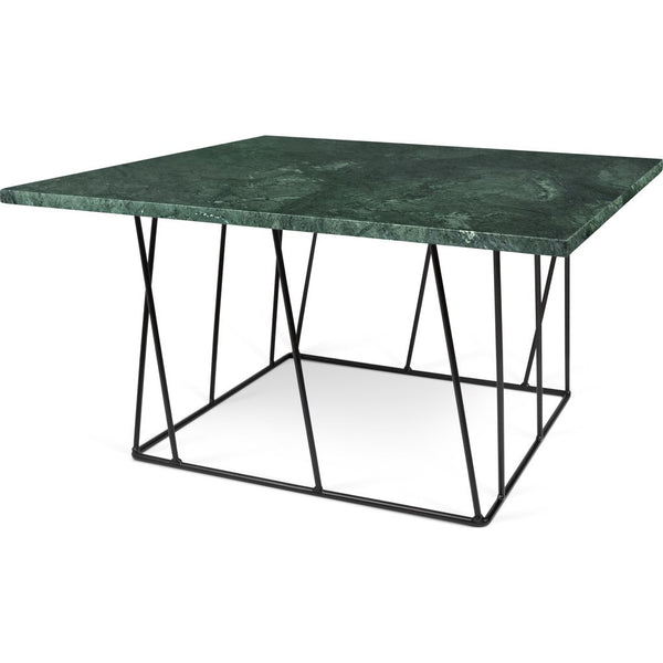 TemaHome Helix 30x30 Marble Coffee Table | Green Marble / Black Lacquered Steel 189042-HELIX30MAR