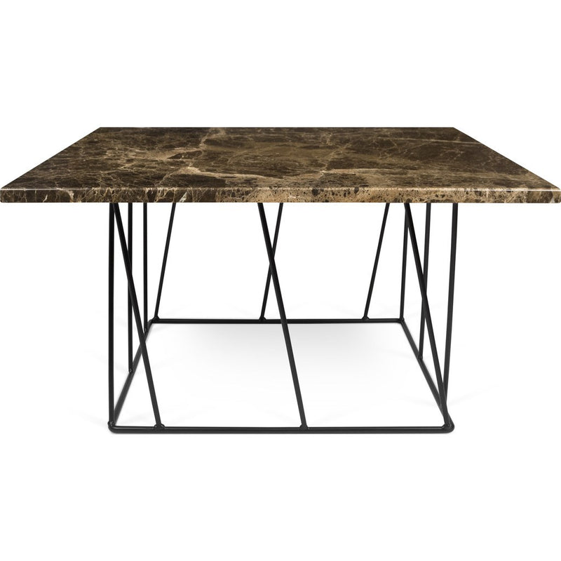 TemaHome Helix 30x30 Marble Coffee Table | Brown Marble / Black Lacquered Steel 189042-HELIX30MAR