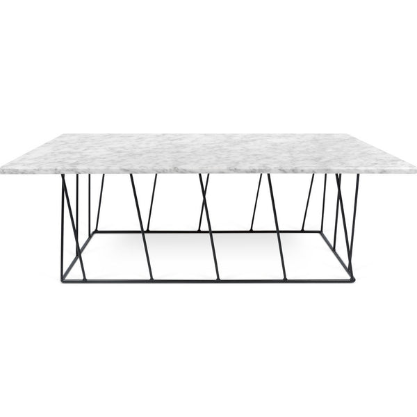 TemaHome Helix 47x30 Marble Coffee Table | White Marble / Black Lacquered Steel 189042-HELIX47MAR