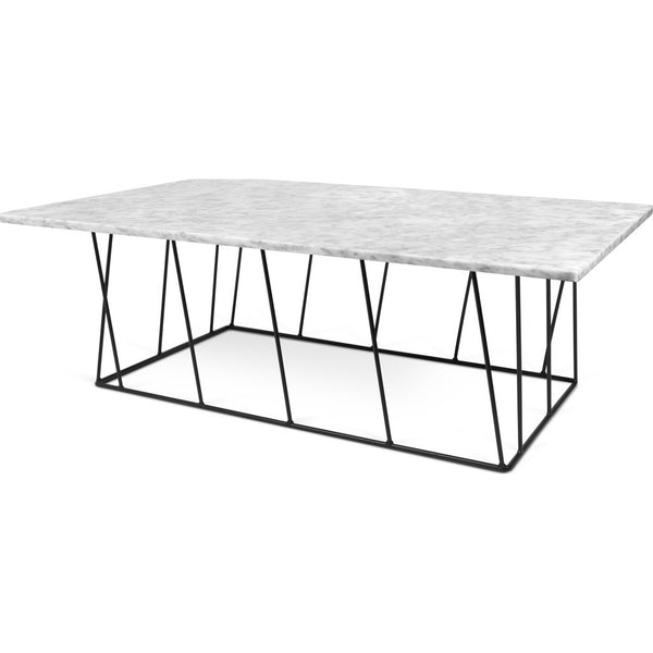 TemaHome Helix 47x30 Marble Coffee Table | White Marble / Black Lacquered Steel 189042-HELIX47MAR