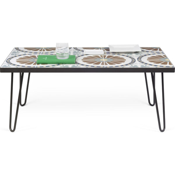 TemaHome Dalle Coffee Table | Tile on MDF with Dark Grey Steel Legs 203043-DALLE