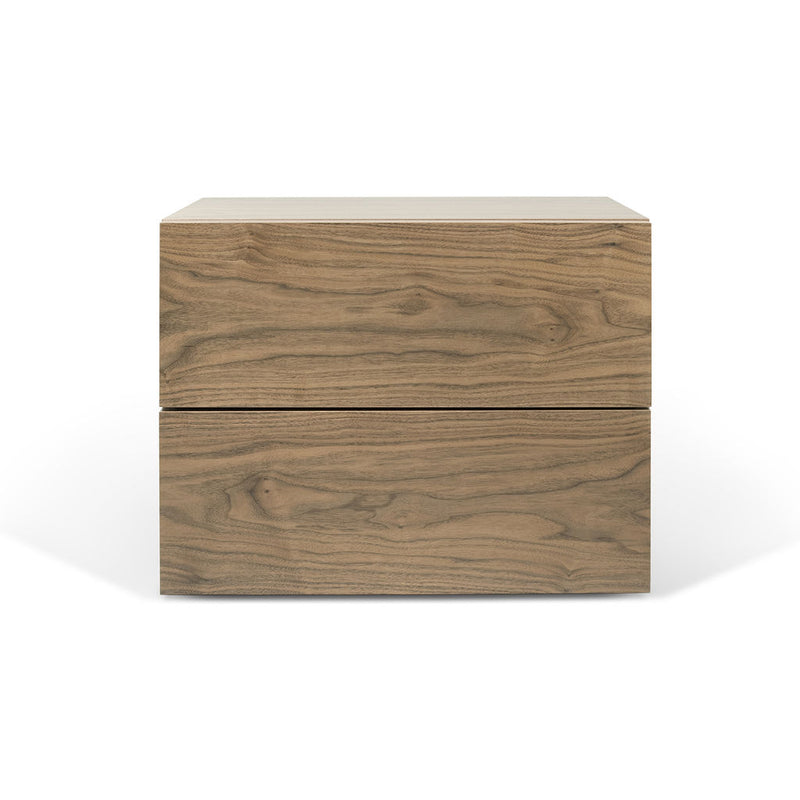 TemaHome Aurora Double Drawer Night Stand | Walnut 9303.758065