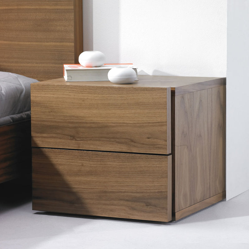 TemaHome Aurora Double Drawer Night Stand | Walnut 9303.758065