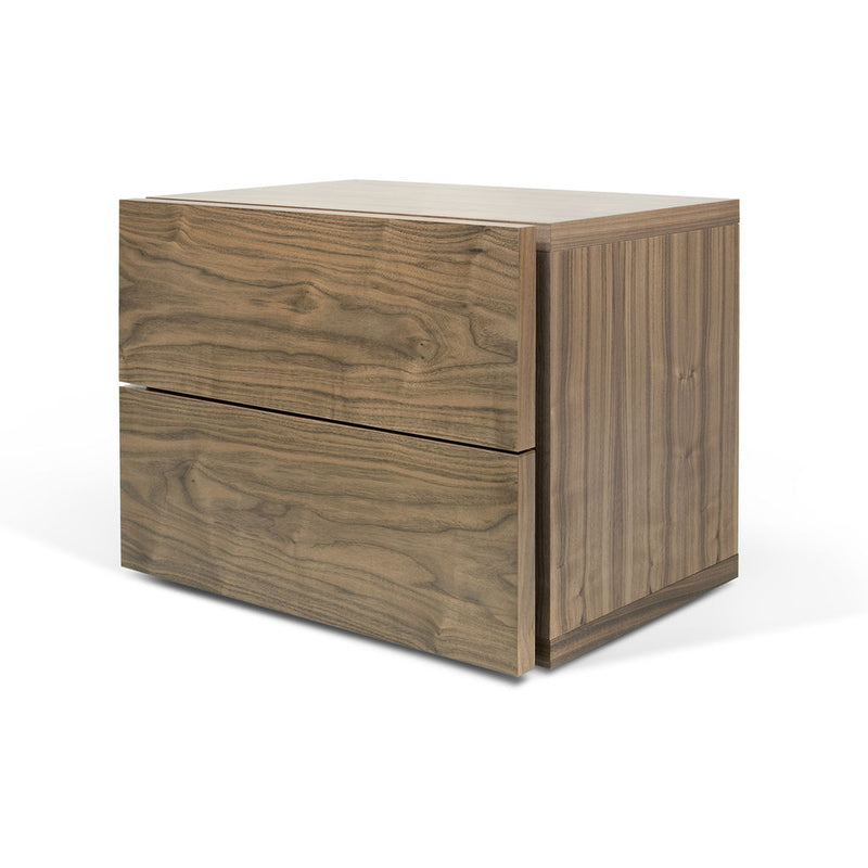 TemaHome Aurora Double Drawer Night Stand | Walnut 9303.758065