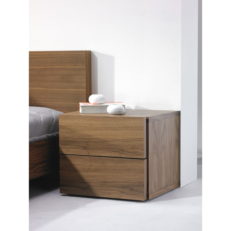 TemaHome Aurora Double Drawer Night Stand | Walnut 9303.758065