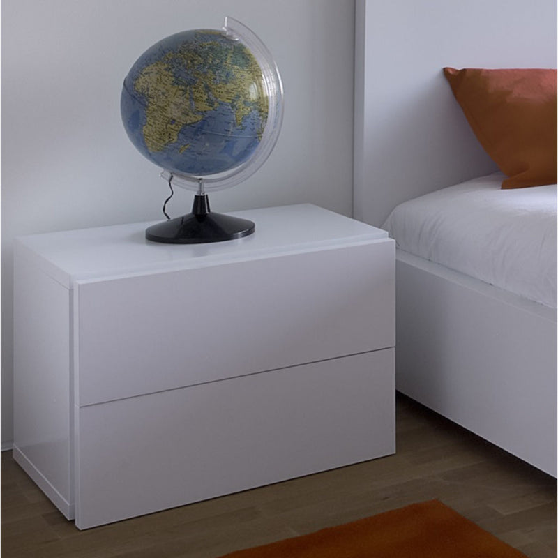 TemaHome Float Double Drawer Night Stand | Pure White 9300.758768