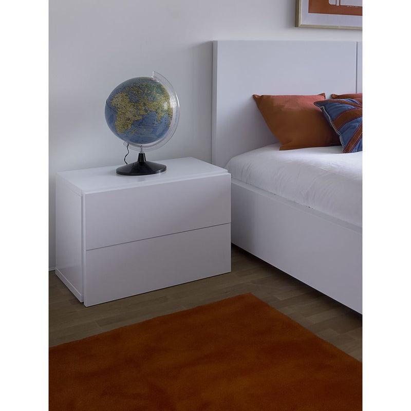 TemaHome Float Double Drawer Night Stand | Pure White 9300.758768