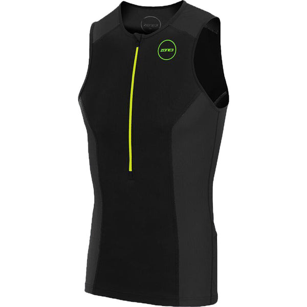 Zone3 Men's Aquaflo Plus Tri Top | Black/Neon Green