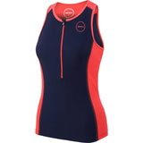 Zone3 Women's Aquaflo Plus Tri Top | Navy/Coral