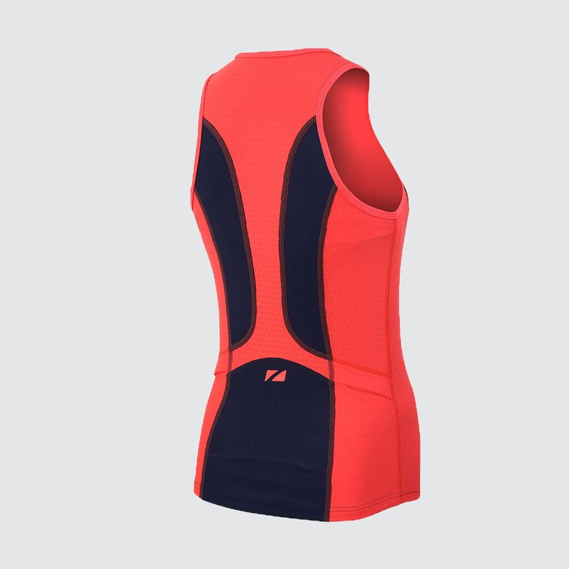 Zone3 Women's Aquaflo Plus Tri Top | Navy/Coral