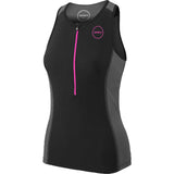 Zone3 Women's Aquaflo Plus Tri Top | Black/Grey/Neon Pink