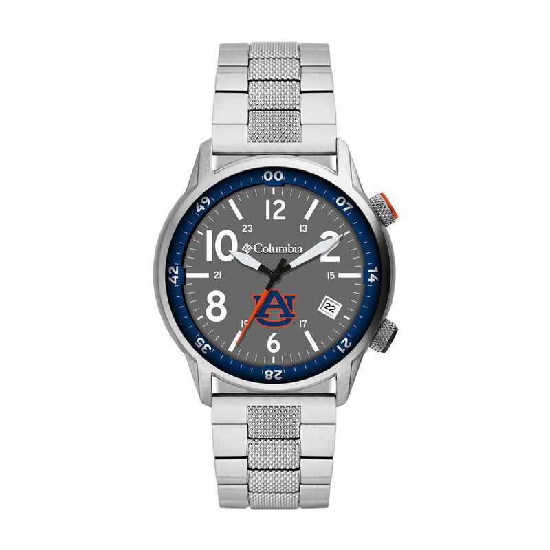 Columbia Collegiate Outbacker Auburn Tigers Men's Analog Watch | Stainless Steel Bracelet