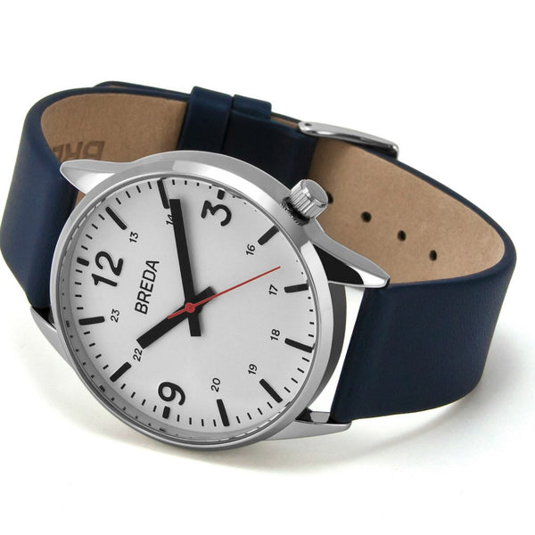 Breda Watches Slate Watch | Silver/Navy 7017c