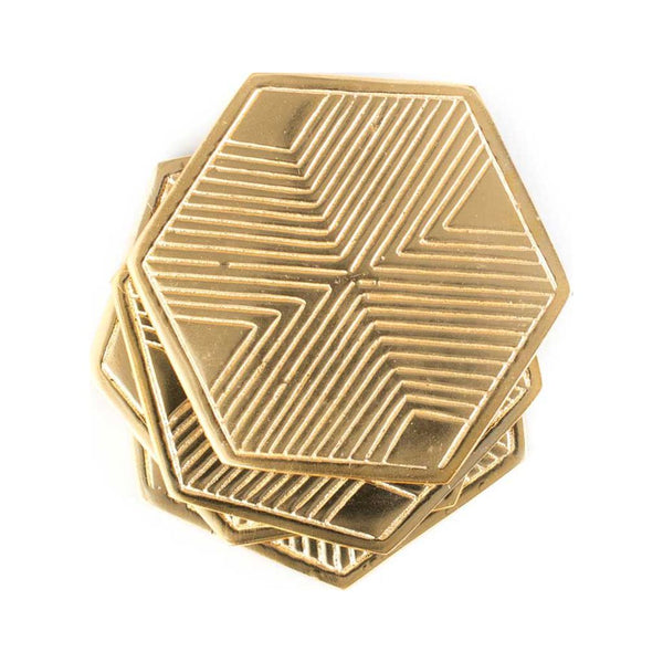 Zestt Gilded Hex Coaster | Gold 70912