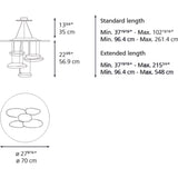 Artemide Mercury Mini Suspension Ceiling LED Light | 28W 3000K 90CRI DIM 2-WIRE Inox EXT 15FT