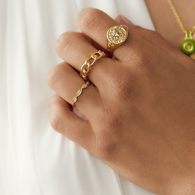 Awe Inspired Cleopatra Signet Ring | Gold Vermeil