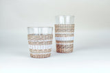 Seagrass Wide Cage Tumbler 6 pc Glasssware Set | White & Sepia Collection