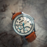 AVI-8 Hawker Hurricane Mckellar Dual Time Watch | Brown Beige