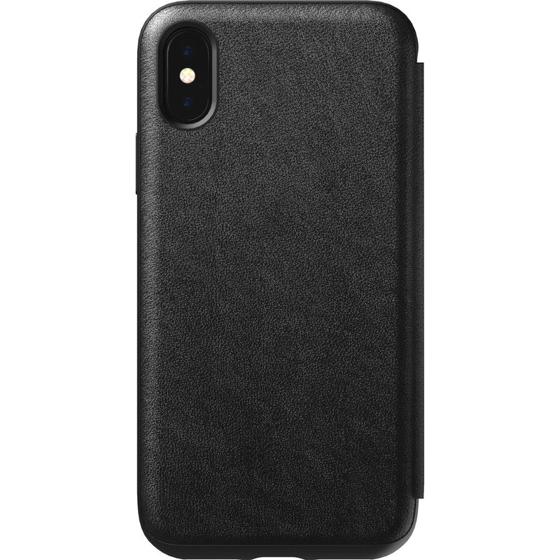 Hello Nomad Folio Tri-Fold Leather Case for iPhone XS | Black Leather NM21V10H50