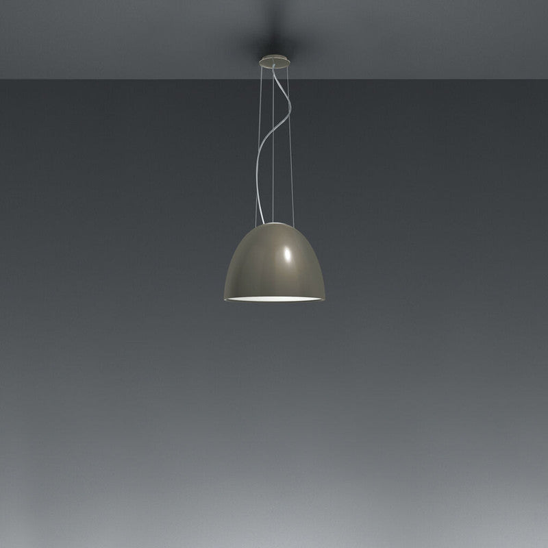 Artemide Nur Mini Gloss Suspension LED Light | 28W 30K DIM 2-WIRE Grey UNV UL