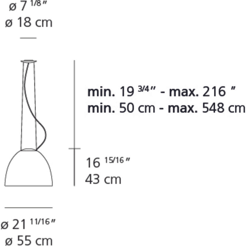 Artemide Nur Gloss Suspension Max Light | 150W 120V UL