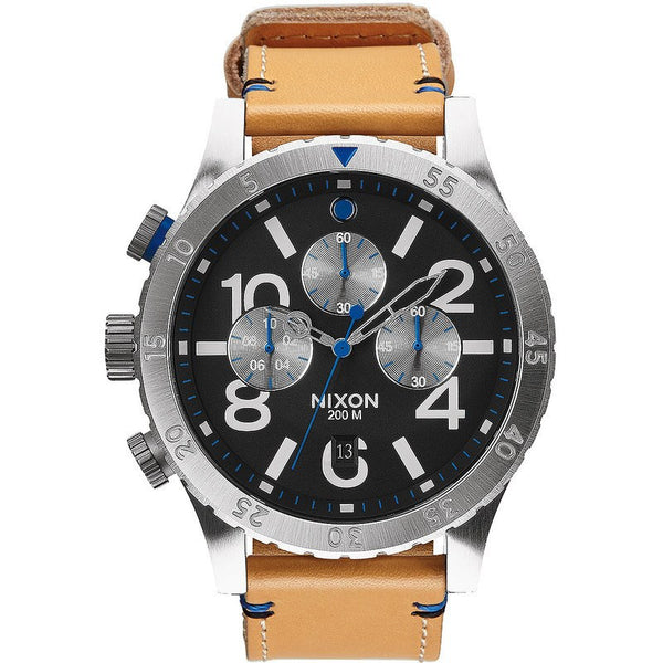 Nixon 48-20 Chrono Leather Men's Watch | Natural / Black A363-1602