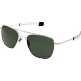 Randolph Engineering Aviator White Gold Bayonet Sunglasses | Glass AGX Polarized AR 55 AF230