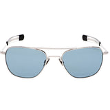 Randolph Engineering Aviator White Gold Bayonet Sunglasses | Blue Hydro 55 AF233