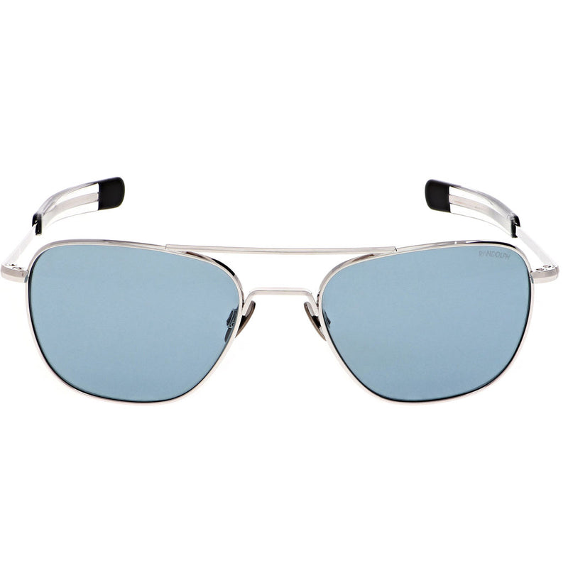 Randolph Engineering Aviator White Gold Bayonet Sunglasses | Blue Hydro 55 AF233