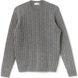 Lacoste Cable Knit Men's Wool Sweater | Stone Gray